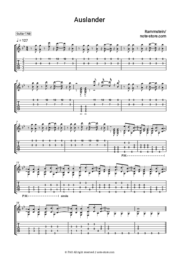 Ausländer - Rammstein Tabs - Guitar.Tabs