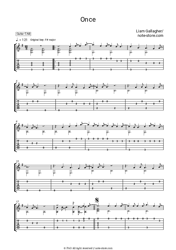Once - Liam Gallagher Tabs - Guitar.Tabs