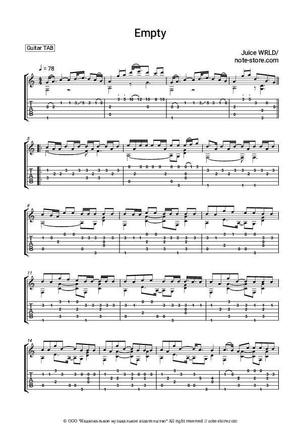 Empty - Juice WRLD Tabs - Guitar.Tabs