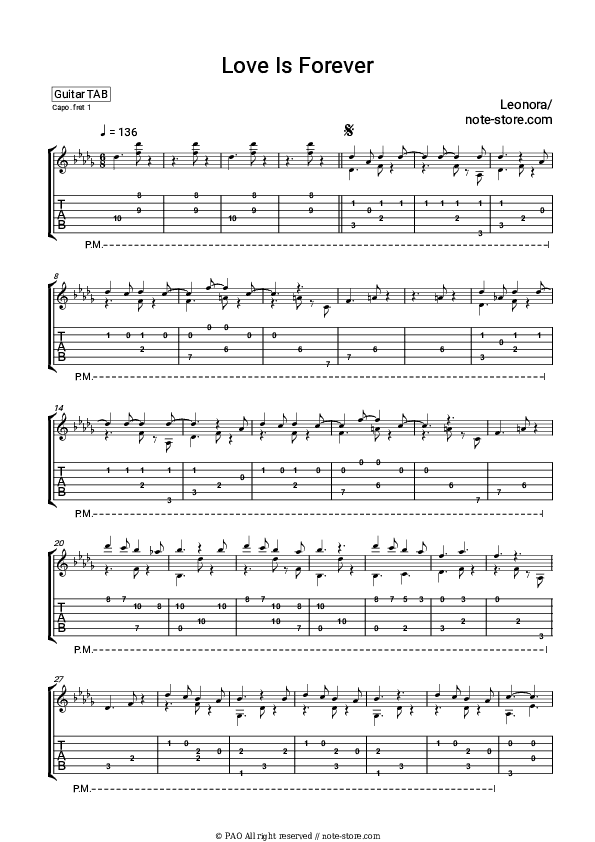 Love Is Forever - Leonora Tabs - Guitar.Tabs