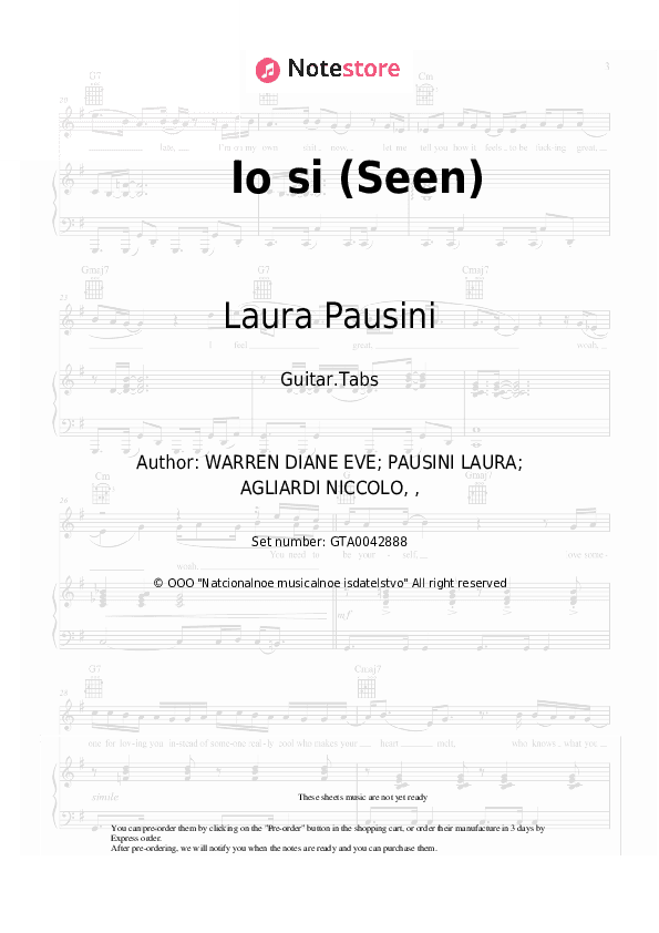 Io si (Seen) - Laura Pausini Tabs - Guitar.Tabs