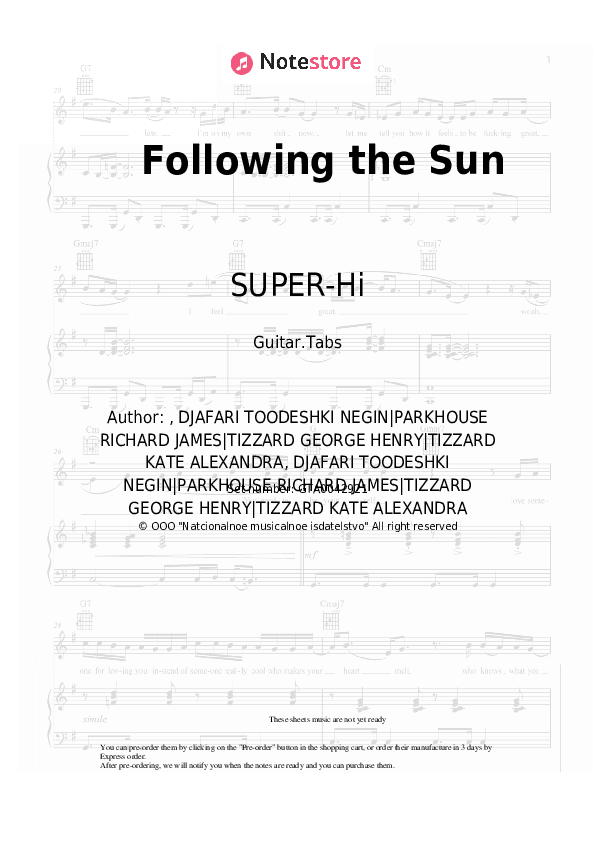 Following the Sun - SUPER-Hi, Neeka Tabs - Guitar.Tabs