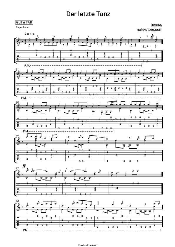 Der letzte Tanz - Bosse Tabs - Guitar.Tabs