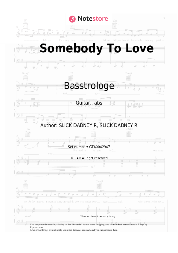 Somebody To Love - Basstrologe Tabs - Guitar.Tabs