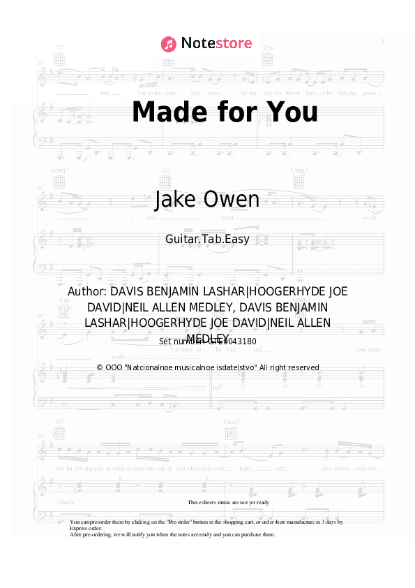 Made for You - Jake Owen Tabs Easy - Guitar.Tab.Easy