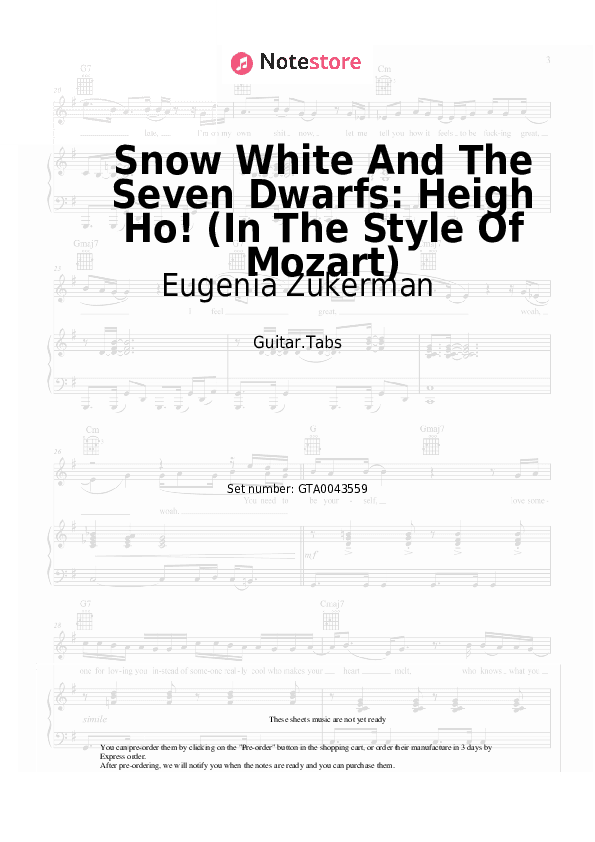 Snow White And The Seven Dwarfs: Heigh Ho! (In The Style Of Mozart) - Eugenia Zukerman Tabs - Guitar.Tabs