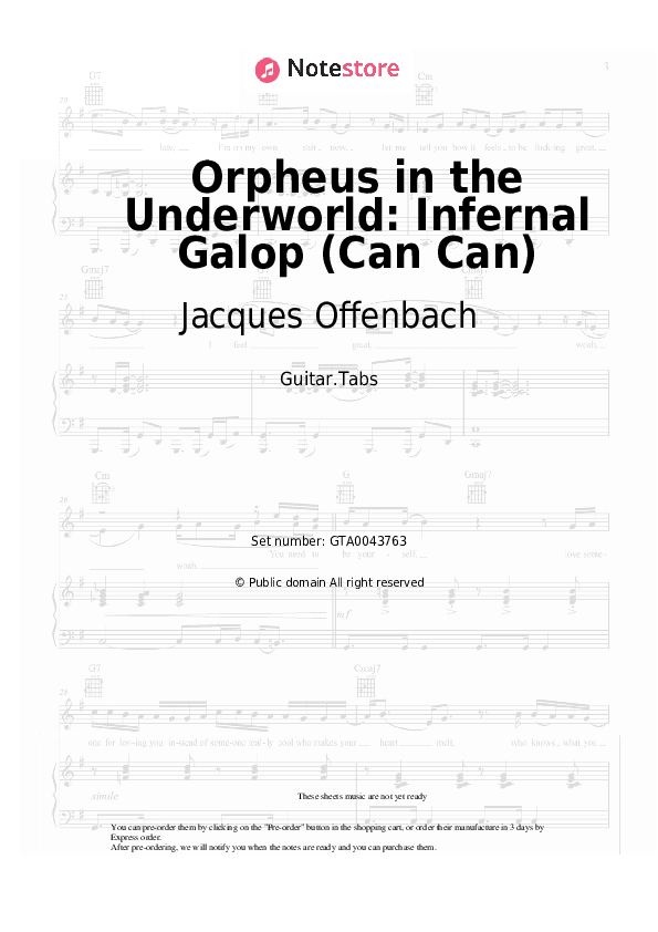 Orpheus in the Underworld: Infernal Galop (Can Can) - Jacques Offenbach Tabs - Guitar.Tabs