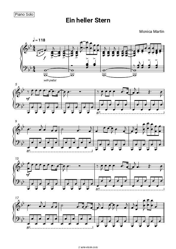 Ein heller Stern - Monica Martin Piano Sheet Music - Piano.Solo