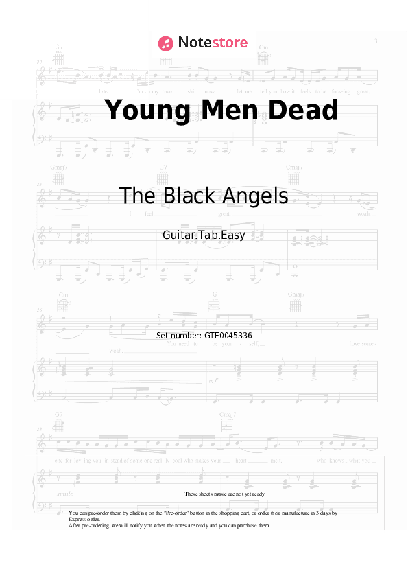 Young Men Dead - The Black Angels Tabs Easy - Guitar.Tab.Easy