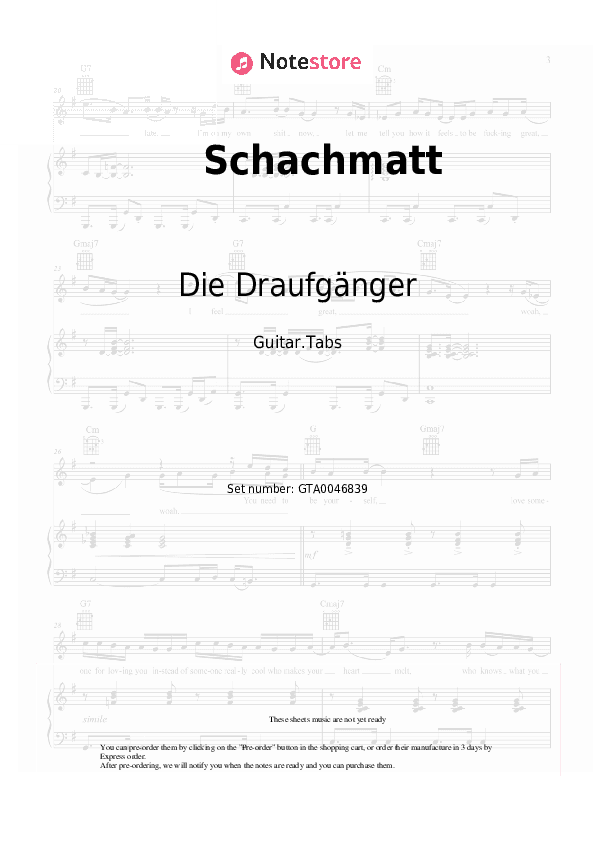 Schachmatt - Die Draufgänger Tabs - Guitar.Tabs