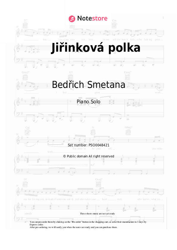 Jiřinková polka - Bedřich Smetana Piano Sheet Music - Piano.Solo