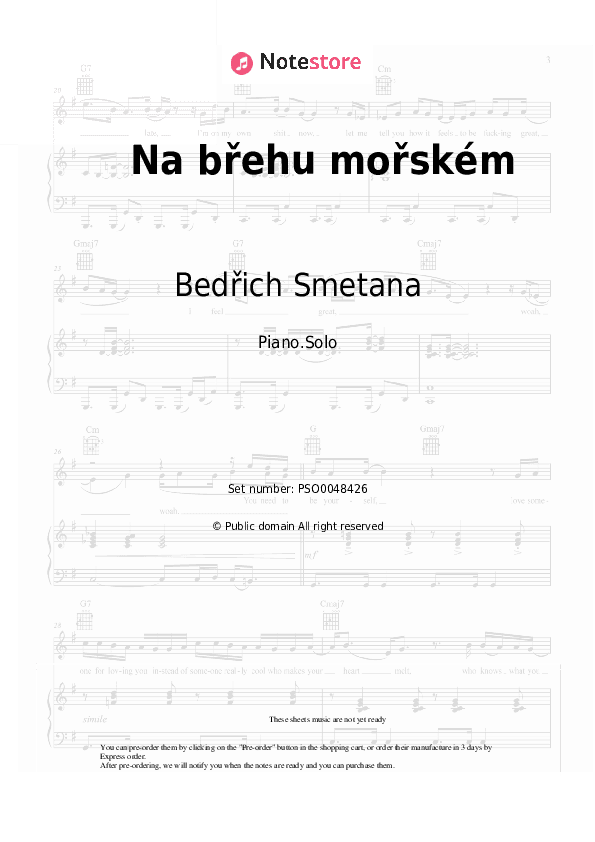 Na břehu mořském - Bedřich Smetana Piano Sheet Music - Piano.Solo
