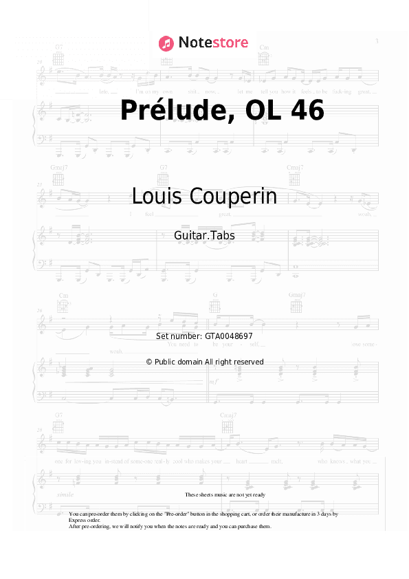 Prélude, OL 46 - Louis Couperin Tabs - Guitar.Tabs