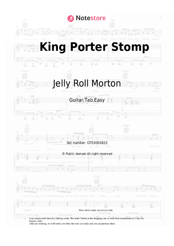 King Porter Stomp - Jelly Roll Morton Tabs Easy - Guitar.Tab.Easy
