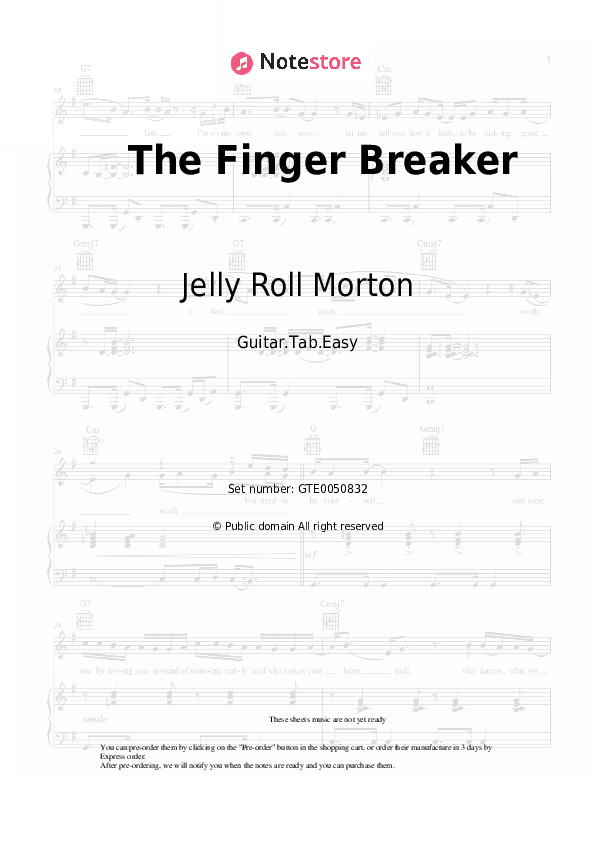 The Finger Breaker - Jelly Roll Morton Tabs Easy - Guitar.Tab.Easy