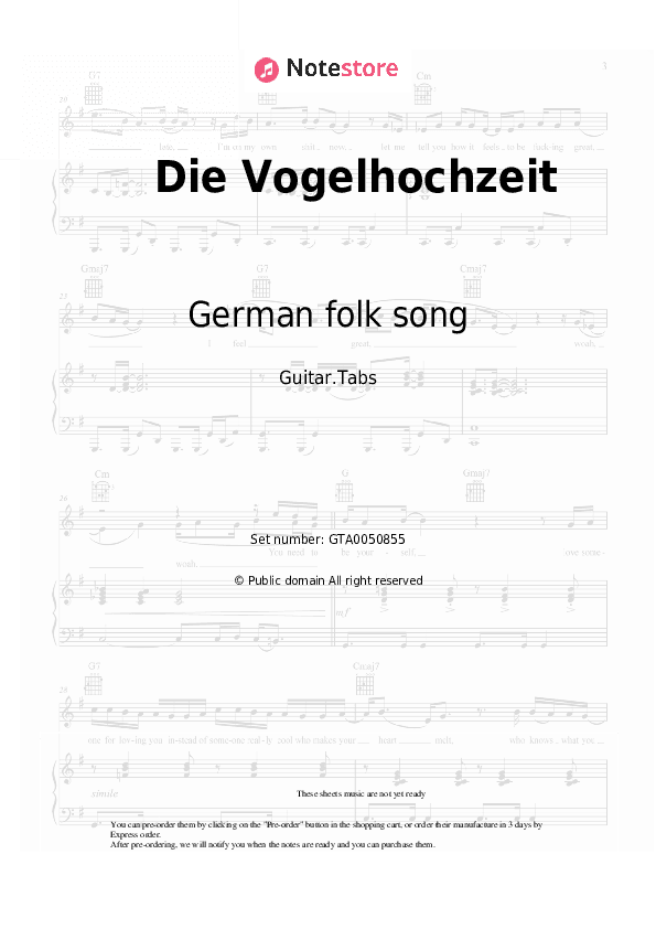Die Vogelhochzeit - German folk song Tabs - Guitar.Tabs