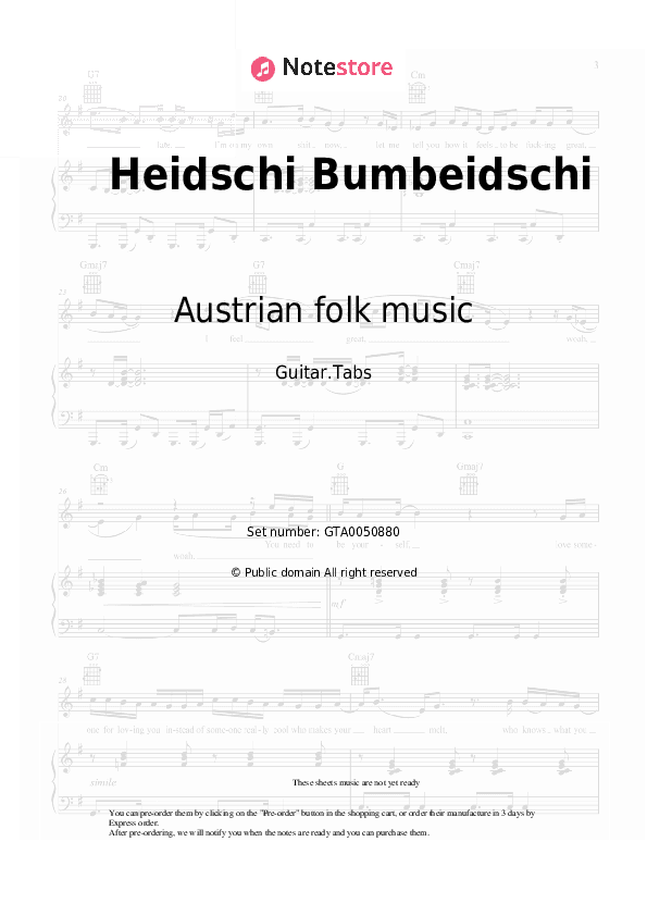 Heidschi Bumbeidschi - Austrian folk music, German folk song Tabs - Guitar.Tabs