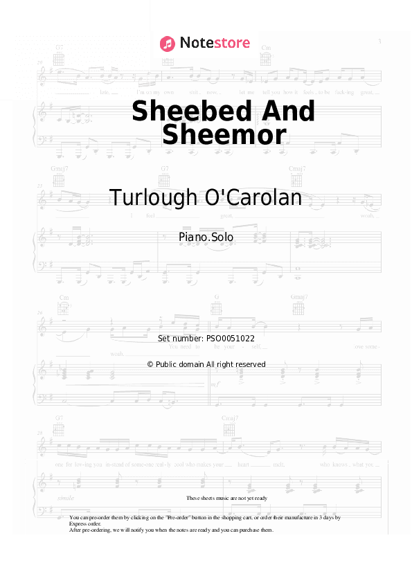 Sheebed And Sheemor - Turlough O'Carolan Piano Sheet Music - Piano.Solo