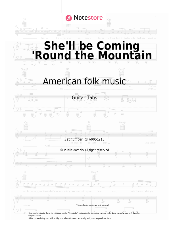 She'll be Coming 'Round the Mountain - American folk music Tabs - Guitar.Tabs