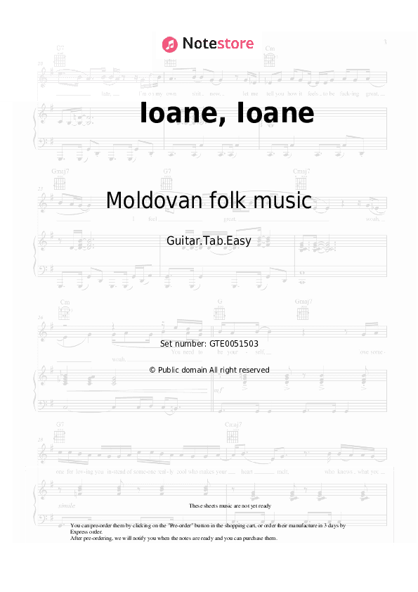 Ioane, Ioane - Moldovan folk music Tabs Easy - Guitar.Tab.Easy