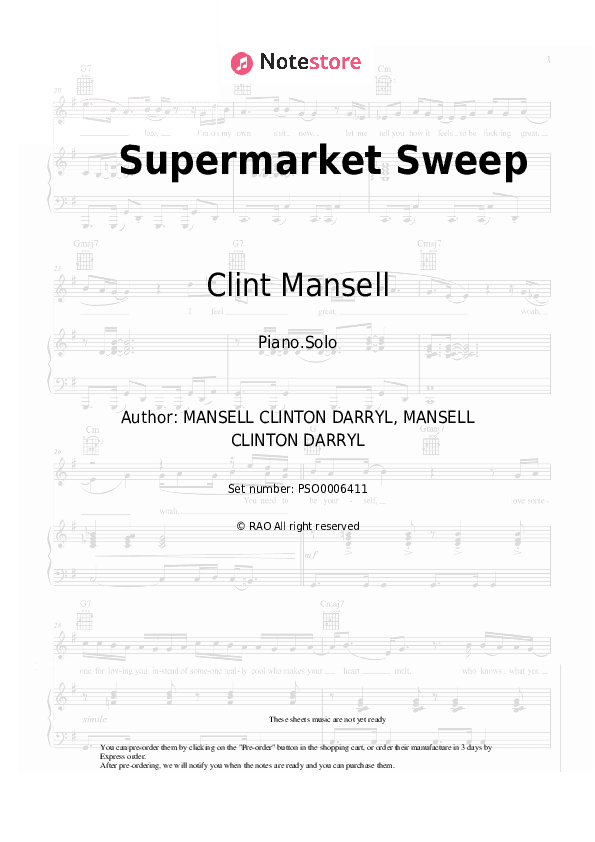 Supermarket Sweep - Clint Mansell, Kronos Quartet Piano Sheet Music - Piano.Solo