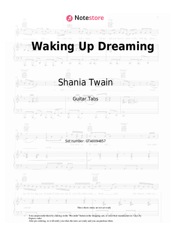 Waking Up Dreaming - Shania Twain Tabs - Guitar.Tabs