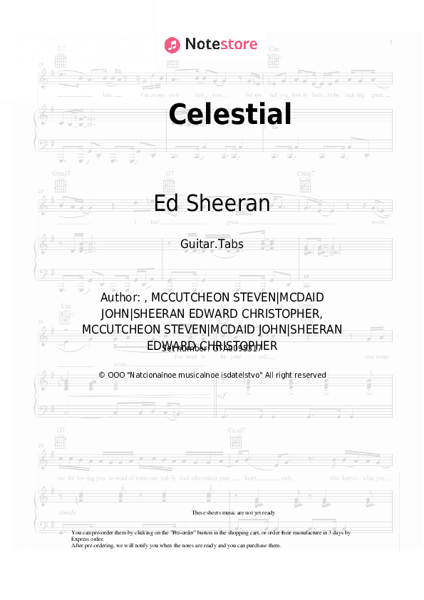 Celestial (from 'Pokemon') - Ed Sheeran, Pokémon Tabs - Guitar.Tabs