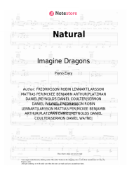 Sheet music, chords Imagine Dragons - Natural