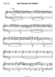 Sheet music, chords Garou - Que l'amour est violent