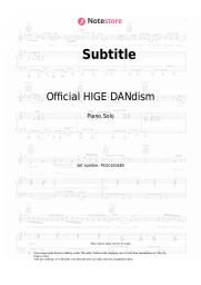 Sheet music, chords Official HIGE DANdism - Subtitle