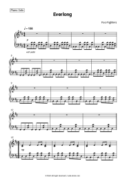 Sheet music, chords Foo Fighters - Everlong