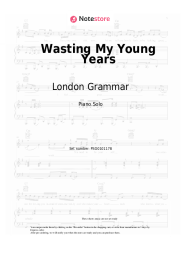 Sheet music, chords London Grammar - Wasting My Young Years