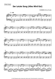 Sheet music, chords KUMMER, Nina Chuba - Der Letzte Song (Alles Wird Gut)