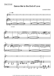 Sheet music, chords Leonard Cohen - Dance Me to the End of Love