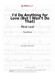 Sheet music, chords Meat Loaf - I’d Do Anything for Love (But I Won’t Do That)