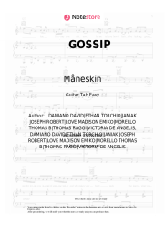 Sheet music, chords Måneskin, Tom Morello - GOSSIP