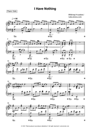 Sheet music, chords Whitney Houston - I Have Nothing