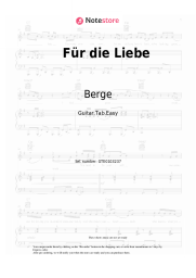 Sheet music, chords Berge - Für die Liebe