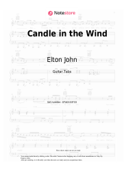 Sheet music, chords Elton John - Candle in the Wind