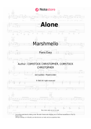 Sheet music, chords Marshmello - Alone