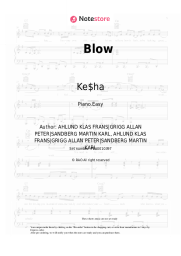 Sheet music, chords Ke$ha - Blow