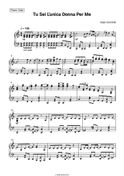 Sheet music, chords Alan Sorrenti - Tu Sei L'unica Donna Per Me