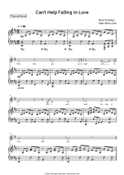 Sheet music, chords Elvis Presley - Can't Help Falling In Love
