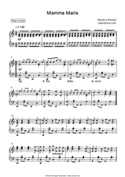 Sheet music, chords Ricchi e Poveri - Mamma Maria