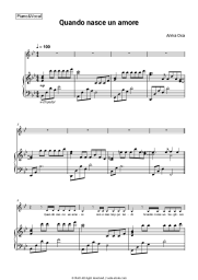 Sheet music, chords Anna Oxa - Quando nasce un amore