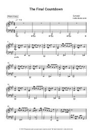 Sheet music, chords Europe - The Final Countdown