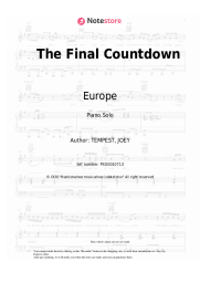 Sheet music, chords Europe - The Final Countdown