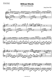 Sheet music, chords Jang Geun Suk - Without Words (OST You're Beautiful)