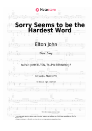 undefined Elton John - Sorry Seems to be the Hardest Word