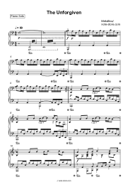 Sheet music, chords Metallica - The Unforgiven